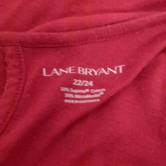 Lane Bryant Red Flag Stripes Heart Top - Picture 5 of 5